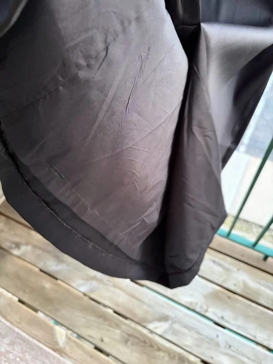 🆕✨ Aidan Mattox Adrianna Papell Black Satin Sheath Dress Midi Size 16 Classic - Picture 13 of 17